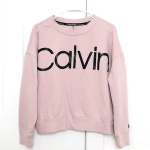 Blush Calvin Klein Medium Sweatshirt with ‘CALVIN’ Graphic